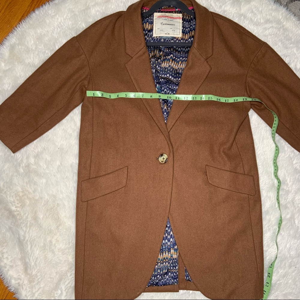 Sz Small Anthropologie Cartonnier Wool Oversized Blazer